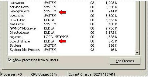 Windows Task Manager Window